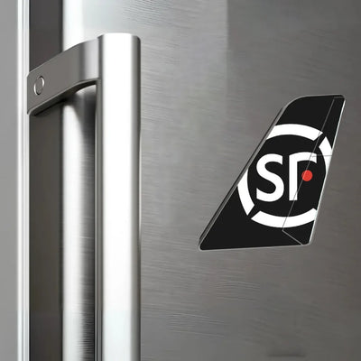 SF Airlines aviation design tail magnet in 3D metal with magnetic back.