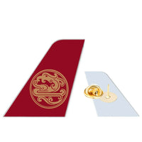 Thumbnail for Juneyao Airlines aviation design tail-shape badge pin in polished alloy.