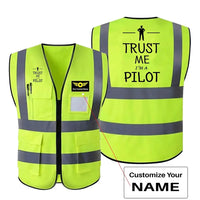 Thumbnail for Trust Me I'm a aviation design printed on high-visibility reflective fabric reflective vest.