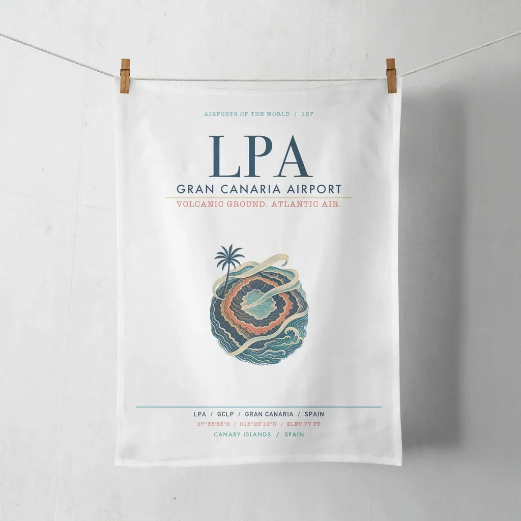 Gran Canaria Airport (LPA) design on white towel