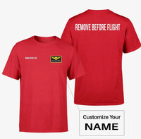 Thumbnail for Remove Before Flight 2 aviation design printed on soft cotton double-side print T-shirt.