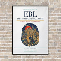 Thumbnail for Erbil International Airport EBL vertical canvas print - framed - white background