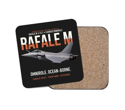 Dassault Rafale M F4.1 Carrier Omnirole Network design on black 1 piece coaster