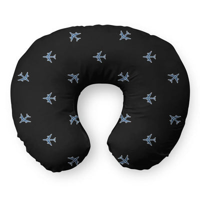 Nice Airplanes (Black) Travel & Boppy aviation design on memory foam with soft cover travel pillow.