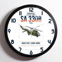 Thumbnail for Aérospatiale SA 330B Puma design on white framed wall clock