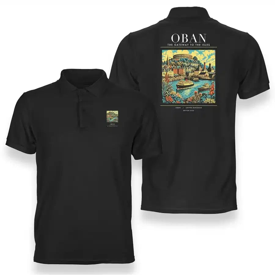 OBAN - Poster - Double-Side Polo - Black