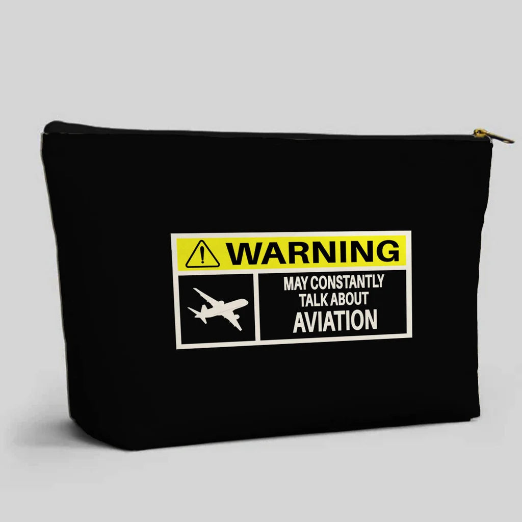 Warning May Constantly Talk About aviation design zipper pouch, durable polyester construction.