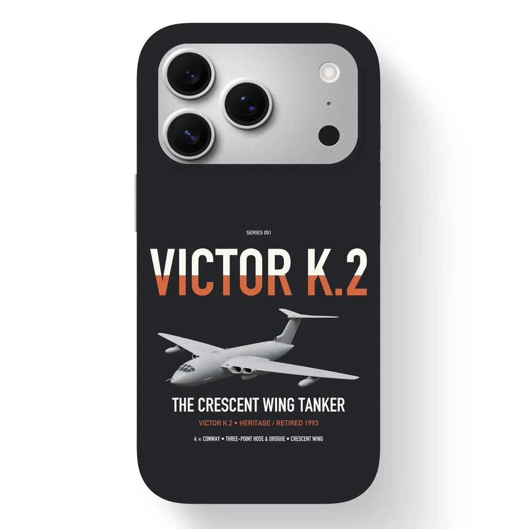 Handley Page Victor K.2 design on black magsafe iphone case, for iPhone 17 Pro