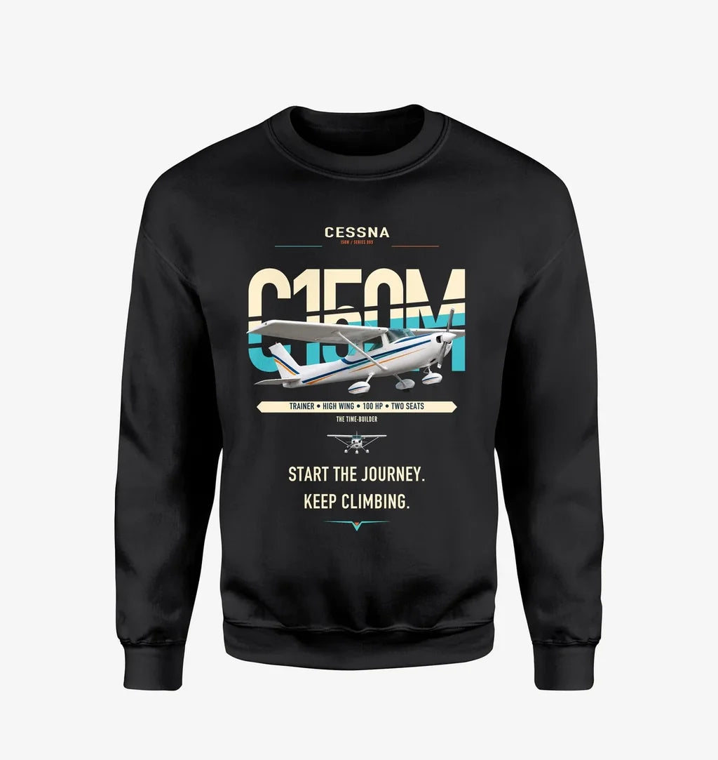 Cessna 150M design on black sweatshirt