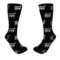 Thumbnail for The Boeing 777 aviation design on soft cotton blend socks.