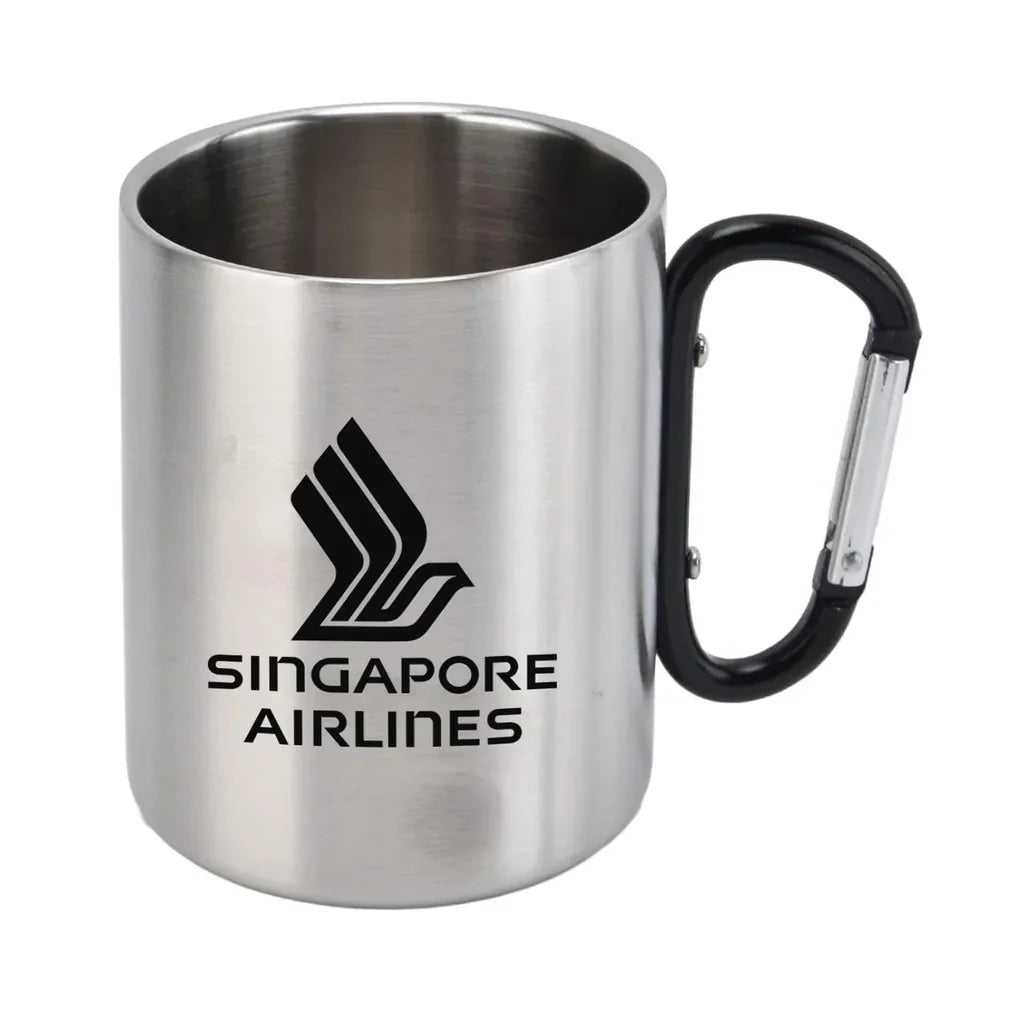 Singapore Airlines (2) aviation design on outdoor mug, durable insulated construction.