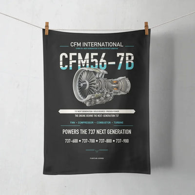 CFM56-7B design on black towel