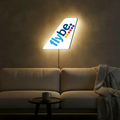 Flybe airline Metal Wall LED Aircraft Tail （1） aviation design on durable metal with LED aircraft tail wall art.