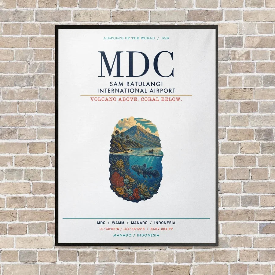 Sam Ratulangi International Airport MDC vertical canvas print - framed - white background