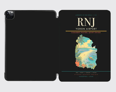 Yoron Airport (RNJ) design on black ipad tablet case