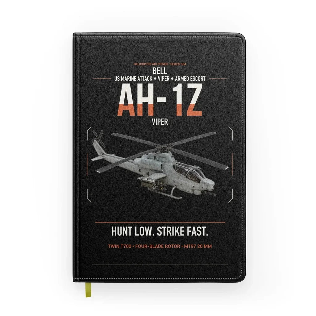 Bell AH-1Z Viper design on black notebook