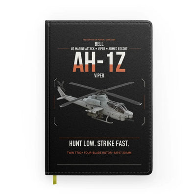 Bell AH-1Z Viper design on black notebook