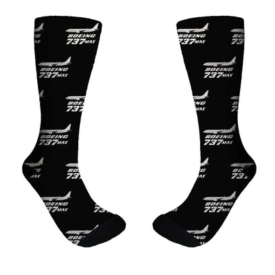 The Boeing 737Max aviation design on soft cotton blend socks.