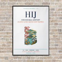 Thumbnail for Hiroshima Airport HIJ vertical canvas print - framed - white background