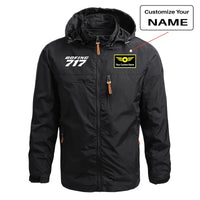 Thumbnail for Boeing 717 & Text aviation design printed on lightweight shell with slim fit stylish thin jacket.