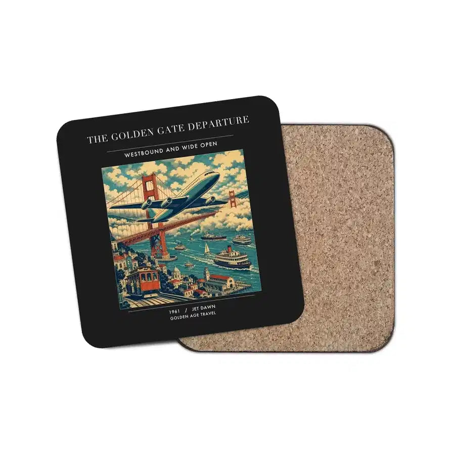 The Golden Gate Departure - Designed Coasters design on black 1-piece