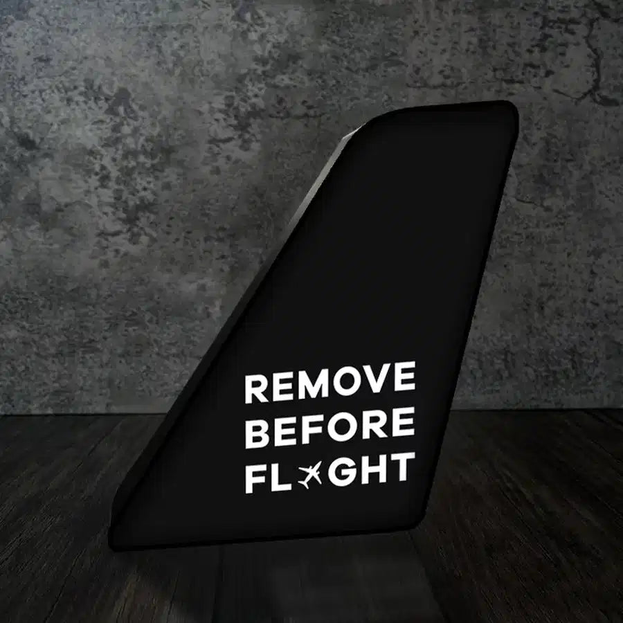 Remove Before Flight Led Aircraft Tail aviation design on premium acrylic with LED 3D aircraft tail lamp.