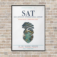 Thumbnail for San Antonio International Airport SAT vertical canvas print - framed - white background