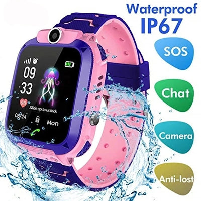 Multifunctional Q12 Children's Watch: Waterproof Design, Call, SOS, Camera & Accurate Positioning for Kids aviation smart wat.
