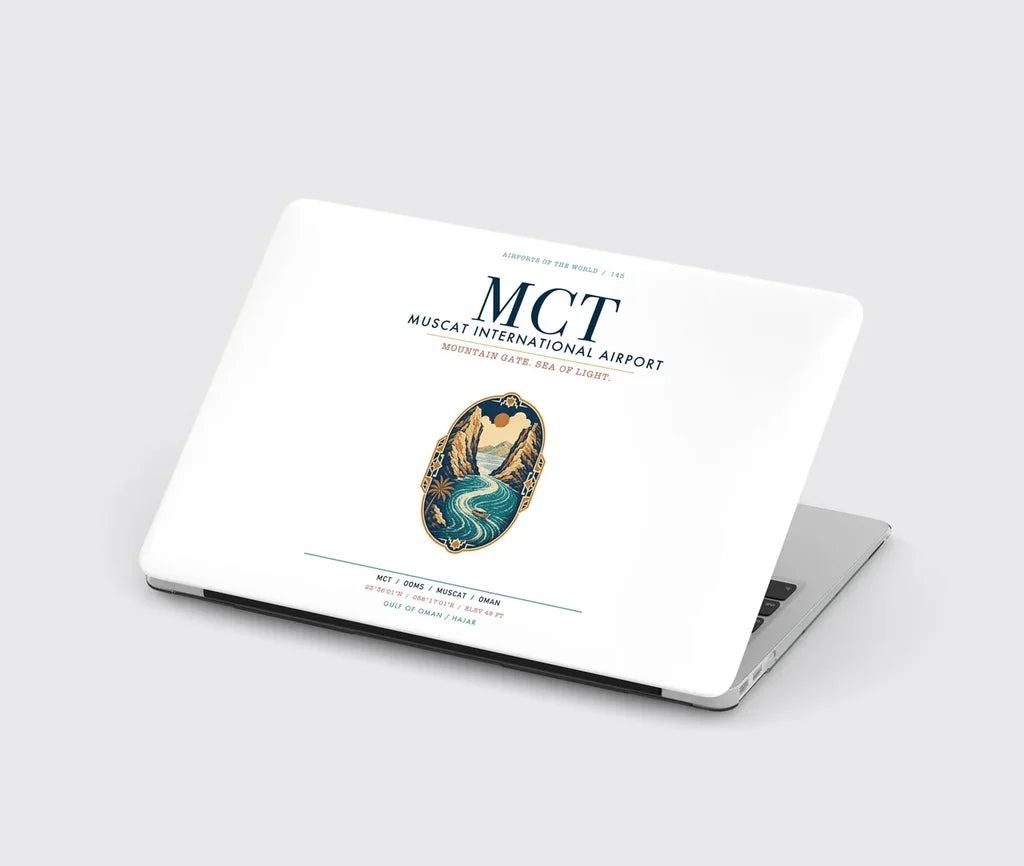 Muscat International Airport (MCT) design on white MacBook case