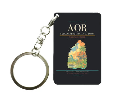 Sultan Abdul Halim Airport (AOR) design on black key chain
