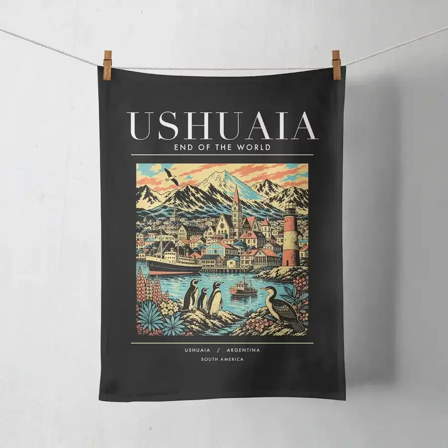 USHUAIA - Poster - Towel - Black