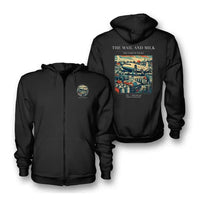 Thumbnail for VINTAGE G4098 - The Mail And Milk - Premium Zipped Hoodie design on black
