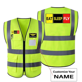 Eat Sleep Fly (Colourful) Reflective Vests