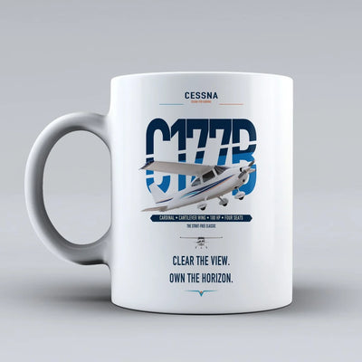 Cessna 177B Cardinal design on white ceramic mug, double-side print