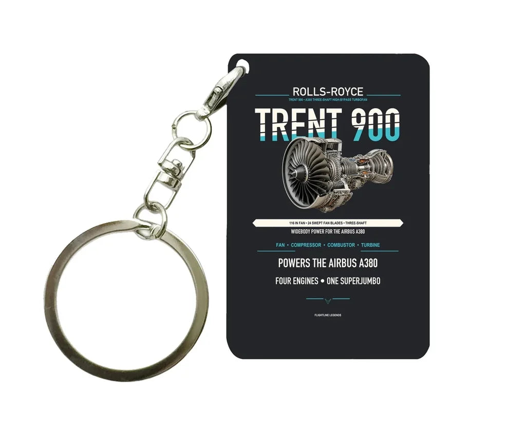 TRENT 900 Key Chain design on black key chain
