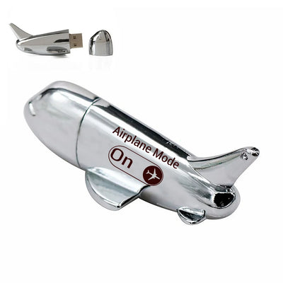 Airplane Mode On aviation design on durable metal casing airplane-shape USB drive.