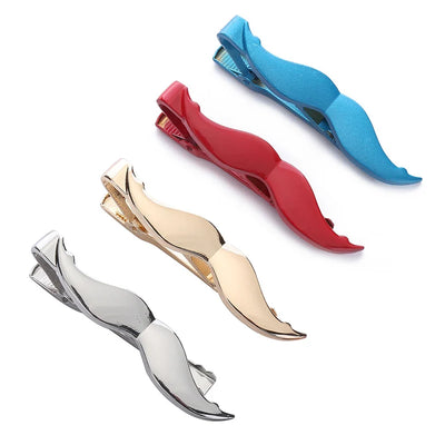 Punk Mustache aviation-themed tie clip, polished stainless steel.