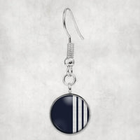 Thumbnail for Special Silver Pilot Epaulettes 3 Lines aviation-themed earrings, polished hypoallergenic alloy.