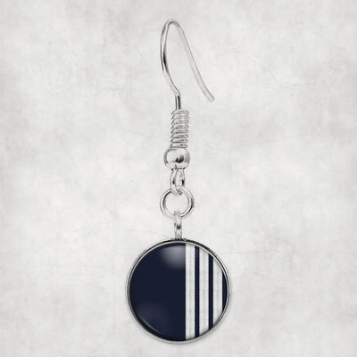 Special Silver Pilot Epaulettes 3 Lines aviation-themed earrings, polished hypoallergenic alloy.