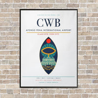 Thumbnail for Afonso Pena International Airport CWB vertical canvas print - framed - white background