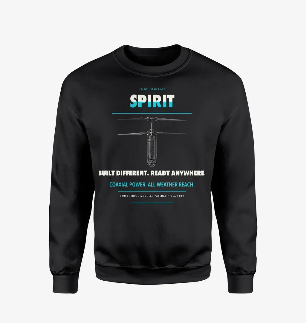Ascent AeroSystems Spirit design on black sweatshirt