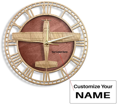 Cessna 182 Skylane aviation design on premium wood wooden wall clock.
