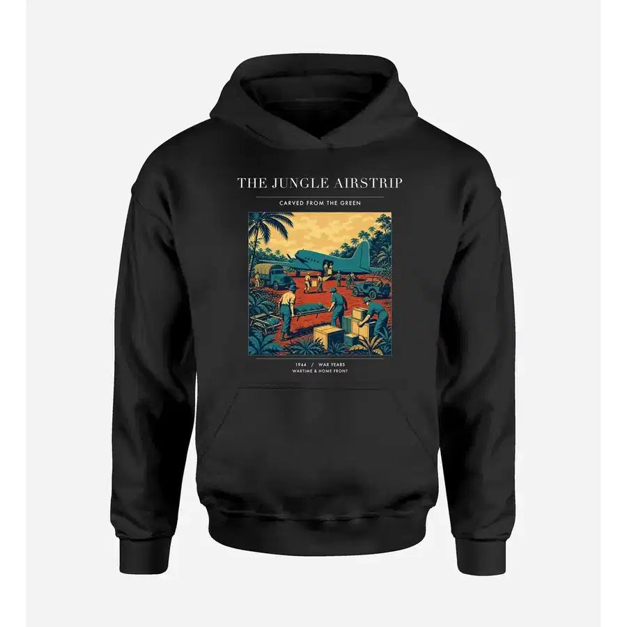 VINTAGE G4524 - The Jungle Airstrip - Premium Hoodie design on black premium