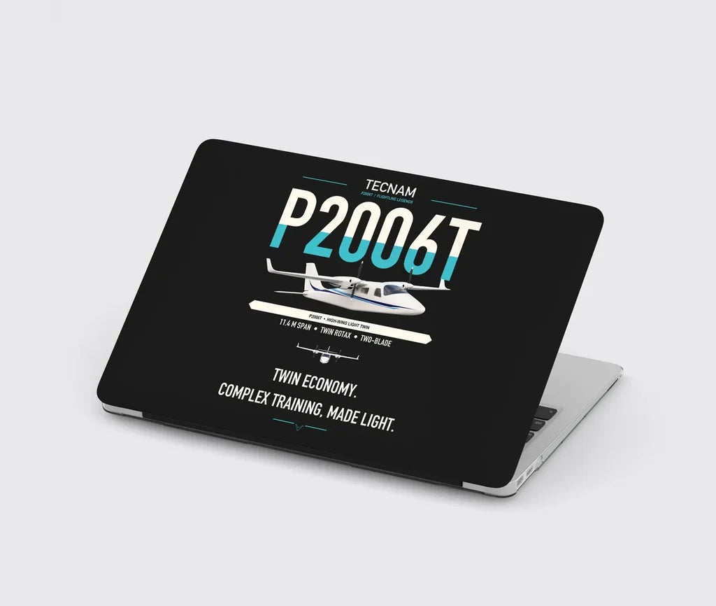 Tecnam P2006T design on black MacBook case