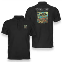 Thumbnail for ENOSHIMA - Poster - Double-Side Polo - Black