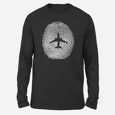 Aviation Finger Print Long-Sleeve aviation design printed on soft cotton long-sleeve T-shirt.
