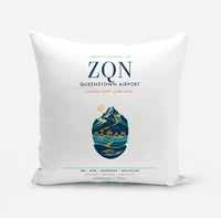 Thumbnail for Queenstown Airport (ZQN) design on white pillow