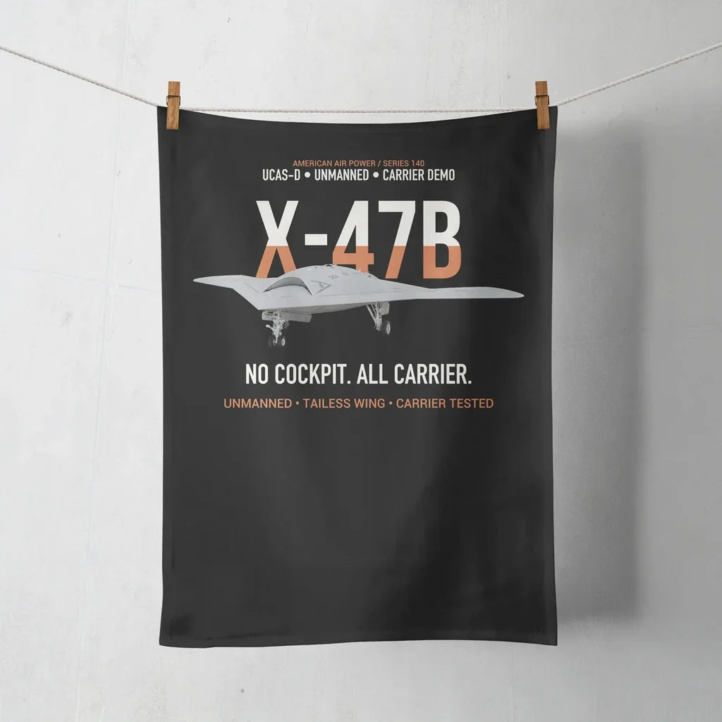 X-47B UCAS-D Carrier Wing Without a Cockpit design on black towel