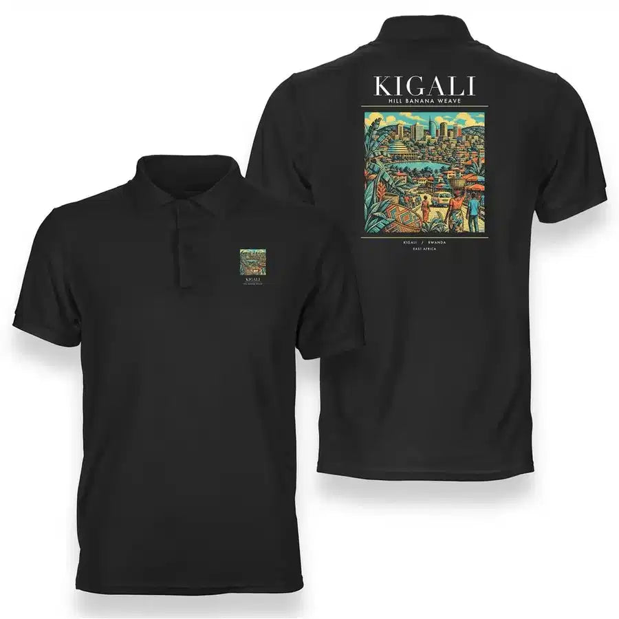 KIGALI - Poster - Double-Side Polo - Black