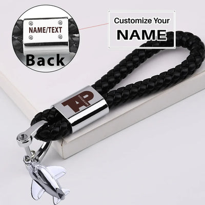 TAP Portugal Airlines aviation design on premium leather car leather car key chain.